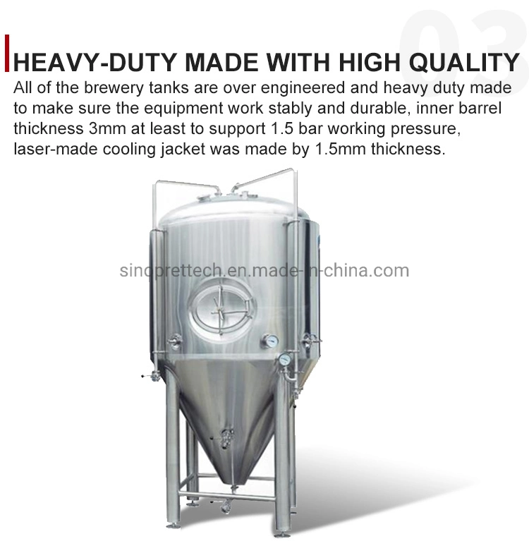 Dye 1000L Beer Brewing Machine Fermentation Equipment with Stainless Steel Fermenter Tank